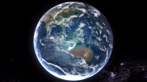 Realistic Earth From Space Zoom In Clouds Madagascar