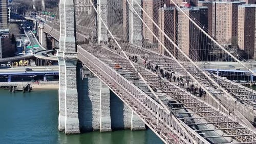 Brooklyn Bridge At Manhattan In New York United States.