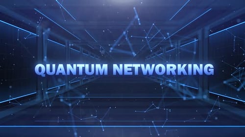Quantum Networking Word On Dynamic Technology Background