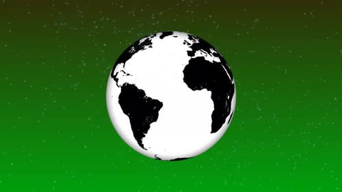 Rotating Earth Globe with Digital Network Background