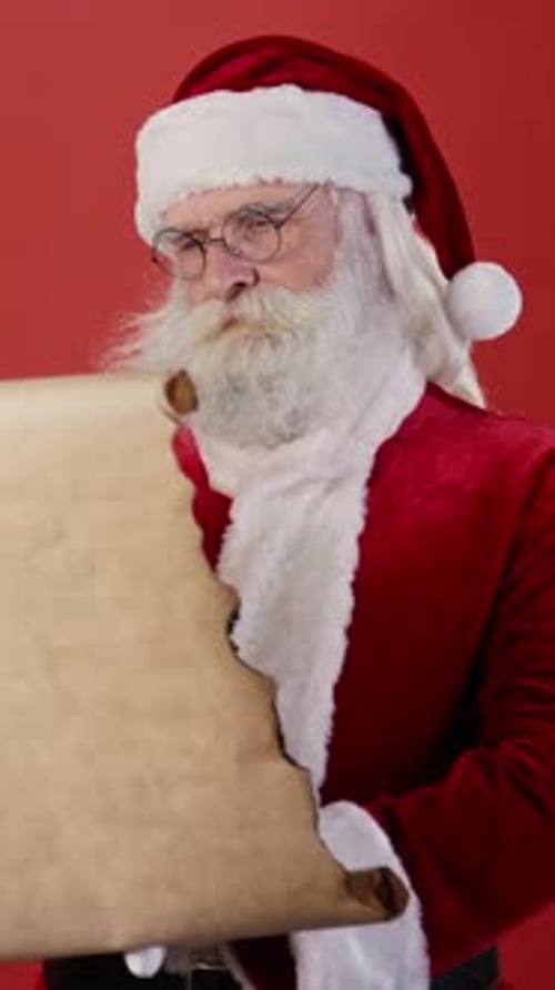 Santa Claus Reading Christmas Scroll