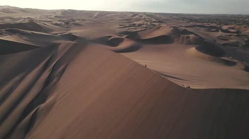 Aerial Drone Content of Desert in Huacachina Ica Peru South America