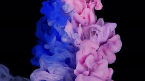 Blue and Pink Ink Cloud Swirl