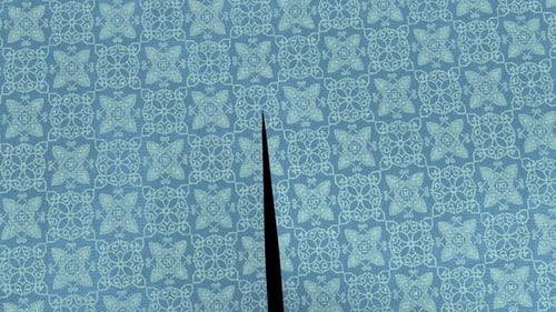 Ornate Blue Pattern Vertical Reveal Transition