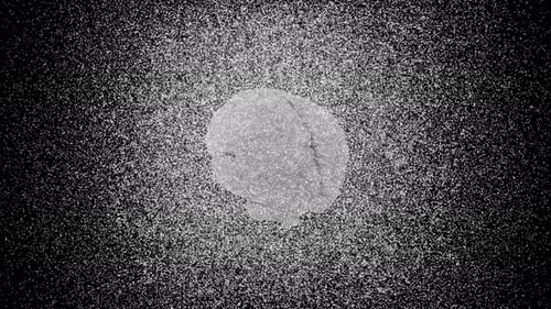 Digital Particle Brain Dissolve and Reveal Animation