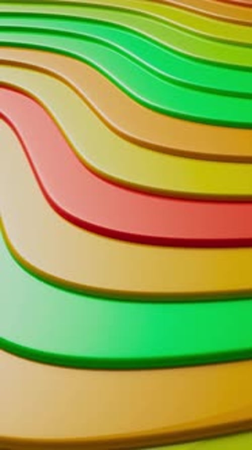 Colorful geometric wave shapes smoothly moving downward in a seamless loop.