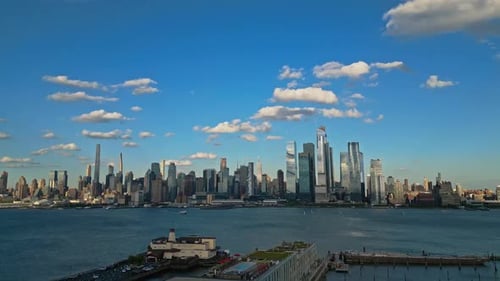New York City NYC Aerial View New York City Skyline From Drone Panoramic Drone View on Manhattan in