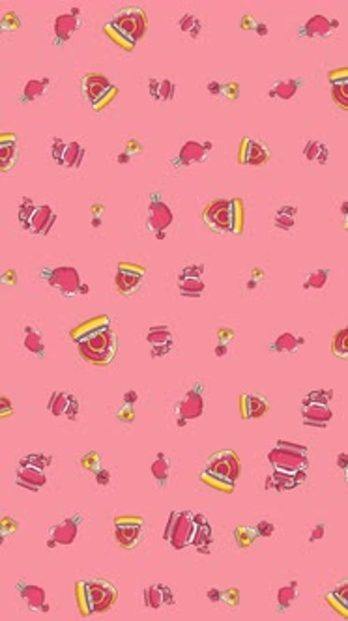 Animated Sketchy Hearts and Crowns Pattern Loop Background