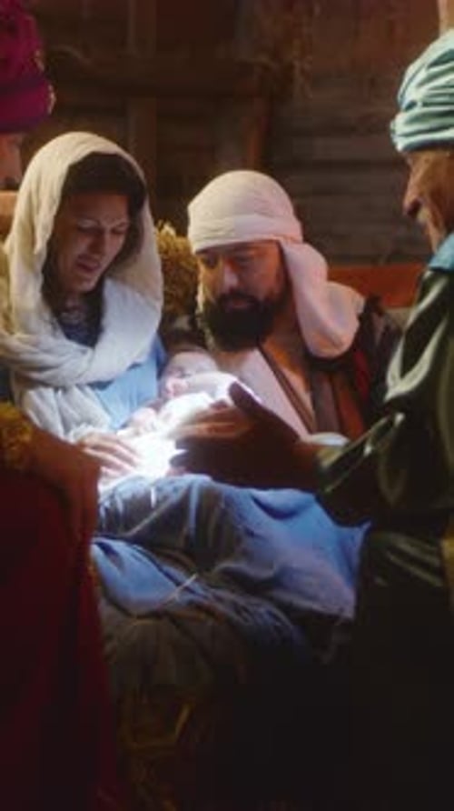 Magi Speaking with Joseph and Mary About Jesus Christ Birth