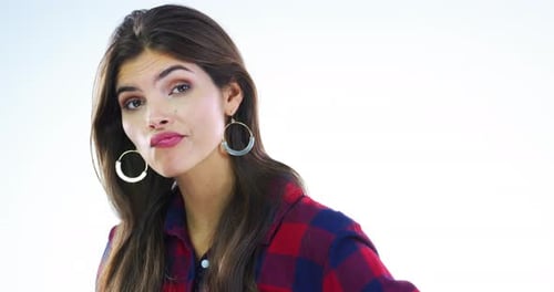 Confident Young Woman Expressing Emotions