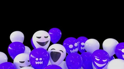 Halloween Spooky Balloons Floating Up