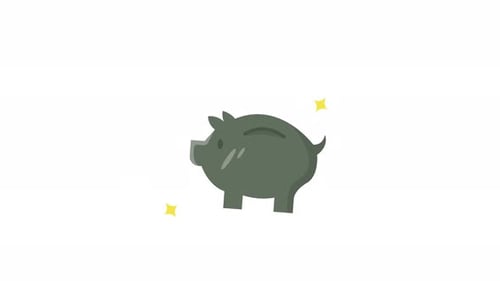 piggy bank icon animation, saving money icon symbol animated