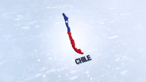 Animated 3D Map of Chile with Flag Colors
