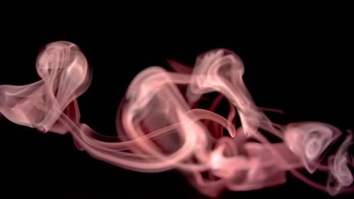 Abstract Red Smoke Swirling on Black Background