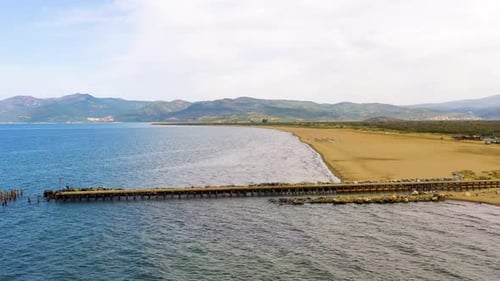 aerial view of empty beach
