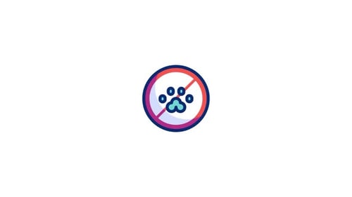 Animated No Pets Paw Print Sign Icon