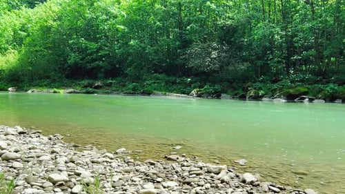 Water flow in a mountain river.