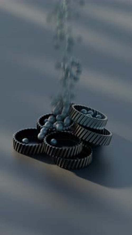 Animación de formas de vidrio de renderizado 3D