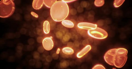 Abstract Animated Red Blood Cells in Scientific Medical Loop