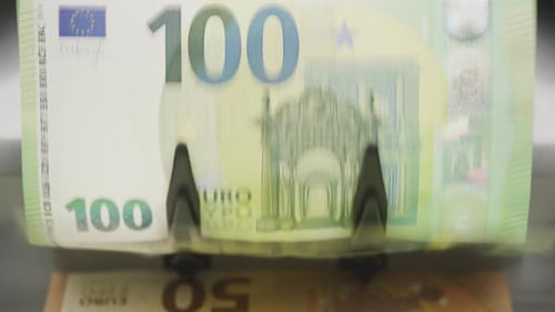 Money Counter Machine Counting Euro Banknotes