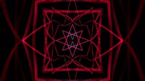 Pink And Turquoise Neon Corridor With Geometric Lasers Background Vj Loop In 4K