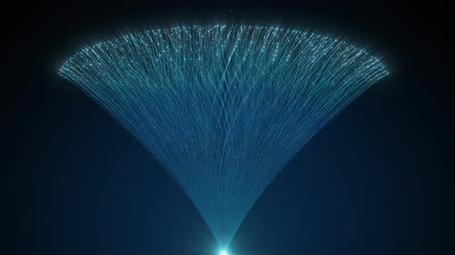 Glowing Blue Fiber Optic Data Network Abstract Loop