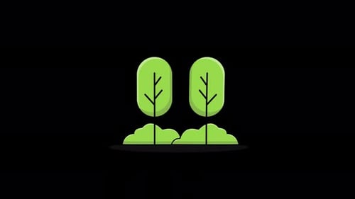 Animated Green Trees Video - Transparent