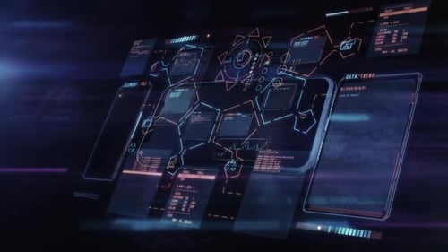 Futuristic User Interface Displaying Digital Data Code
