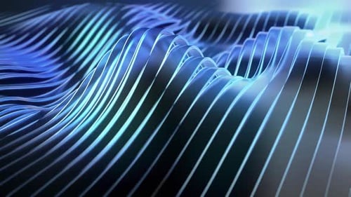Abstract blue waves of flowing lines