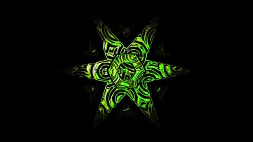 Abstract Green Yellow Kaleidoscope Morphing Pattern Animation