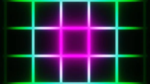 Green To Pink Colored Grid Background Loop Animation In 1080Hd