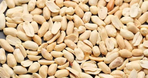 Close Up of Many Peeled Peanuts