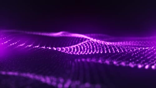 Abstract Purple Particle Wave Digital Background Animation