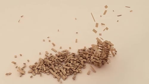 Blocs de bois éparpillés sur une surface beige