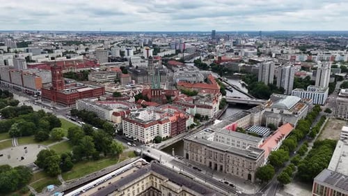 Aerial view of Berlin city center, Germany