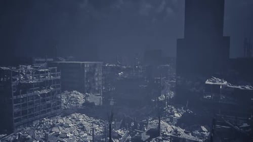 Ruined Urban Landscape Reveals Aftermath of a Devastating Disaster