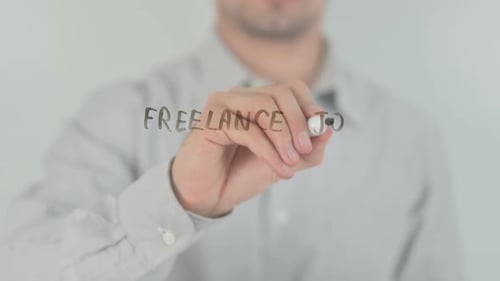 Freelance Jobs, Writing on Transparent Screen