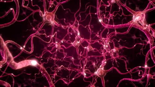 Abstract Neural Network Glowing Brain Activity Background