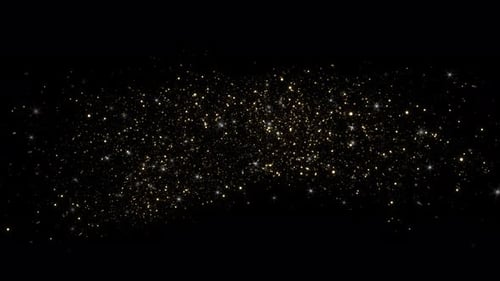Confetti Gold Color Explosion Slow Motion Black Background Golden Dust Firecracker 3d Sparkling