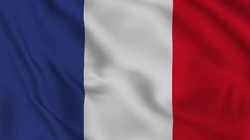 Realistic Waving French Flag Animation