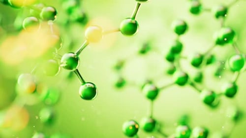 Transparent green molecules background