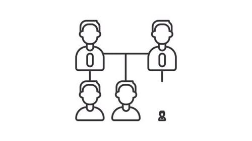 Animated Outline Icons for People Network and Connections