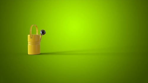 Rotating Yellow Watering Can 3D Animation