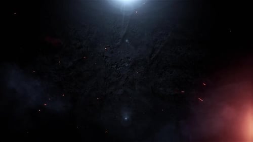 Dynamic cinematic logo intro background with glowing dust and light flares