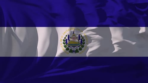 El Salvador National Flag Waving Animation