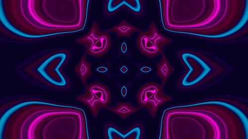 Neon Kaleidoscope of Looping Patterns