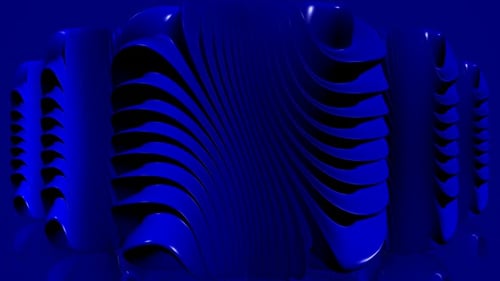 Abstract Blue Fluid Rotating Shapes Seamless Loop