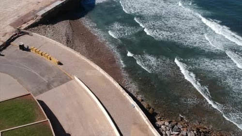 Seashore Aerial drone view Casablanca