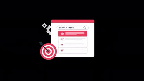 Top Search. SEO and Goal Achievement Concept Animation Video - Transparent