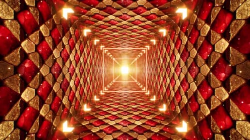 Glittering Gold and Ruby Tunnel Background